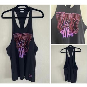 Gymshark Mens When the Preworkout Hits Graphic Racerback Muscle Tank - Size S